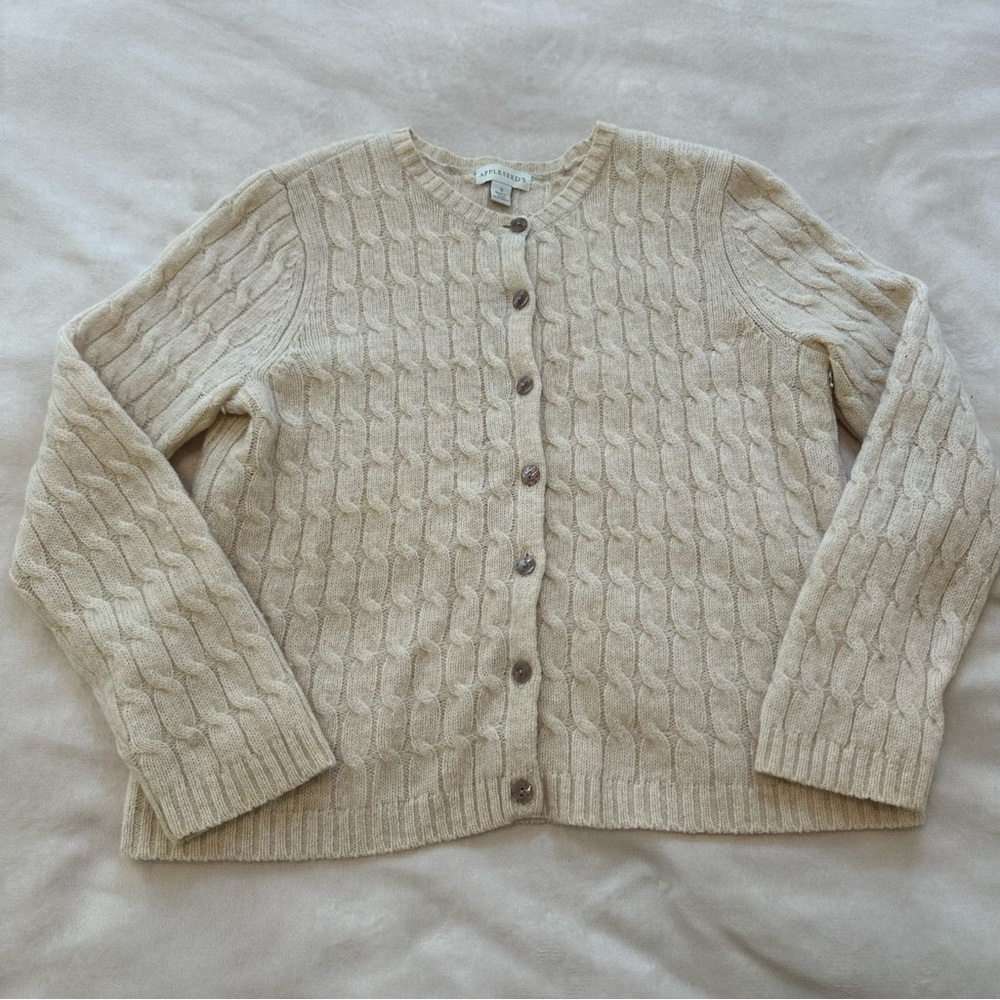 Beige Wool Cardigan